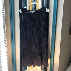 Navy ruffle dress